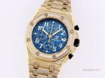 Fake Audemars Piguet Royal Oak Quartz Chronograph Blue Dial All Gold AP Watch